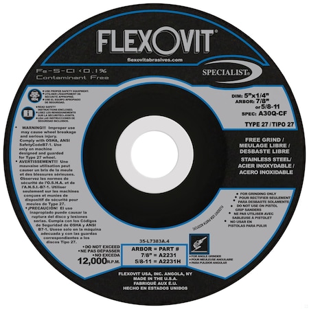 Flexovit DEPRESSED CENTER GRINDING WHEEL A2231